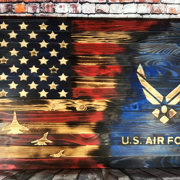 Air Force | American Flag | Wall Hanging | Wood Flag