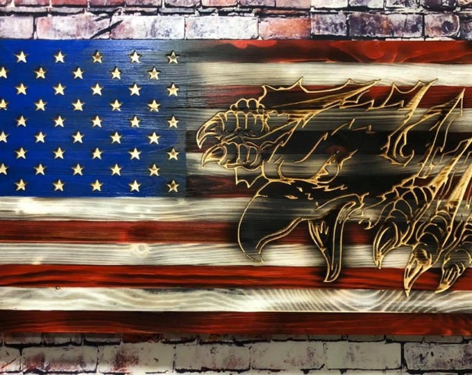 Wood Flag/Wall Hanging/Wood Sign/American Flag/eagle/hunting/man cave/Rustic sign/gifts/gift for him/america/home decor/patriotic/