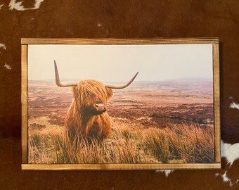 Highland cow canvas/cow/gifts/pictures/canvas print/cute/cow/wall hanging