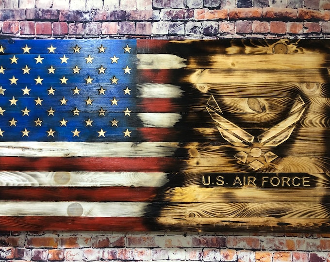 U.S Air Force/wood flag/military/patriotic/wall hanging/home decor/wood decor/American flag
