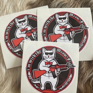 Aufkleber Helm/Laptopsticker/Laptopsticker/Mafiakatze/Katze/Katze mit Pistole/Humor/Humor/Aufkleber/Vinyl Sticker/Geschenke/Geschenk