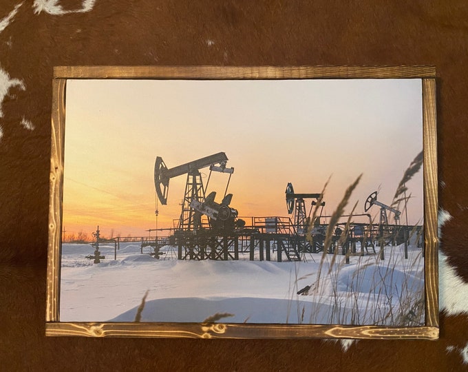 Oilfield/wall hanging/canvas/Pumpjack/gifts/oilfield canvas/wall hanging/rustic/sign/gifts for him/