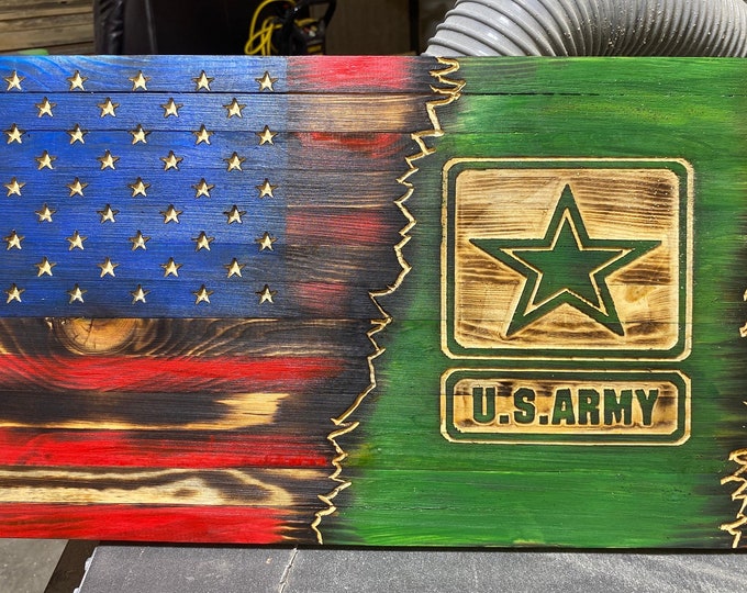 Wood Flag/US Army/military/wall hanging/wood sign/American flag/gifts/mancave/rustic/home decor/patriotic/gifts for him
