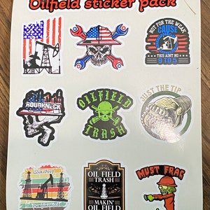 Sticker pack/oilfield/hard hat stickers/gifts/vinyl stickers/oilfield trash/