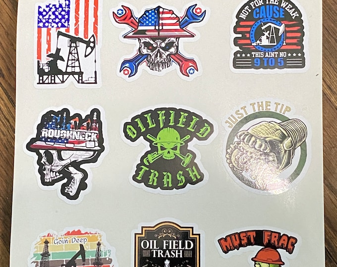 Sticker pack/oilfield/hard hat stickers/gifts/vinyl stickers/oilfield trash/