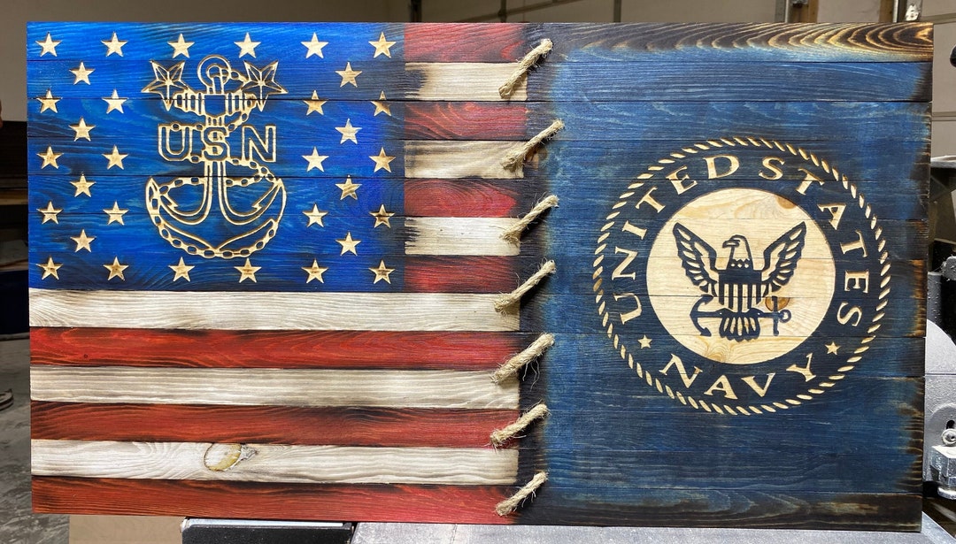 US Navy/military/gifts/wall Hanging/home Decor/wood Sign/american Flag/patriotic/military Gifts ...