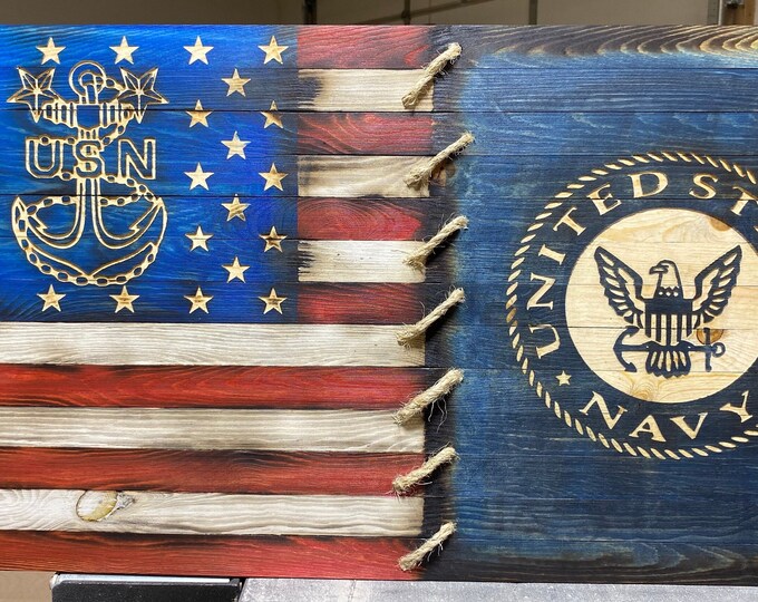 US Navy/military/gifts/wall hanging/home decor/wood sign/American flag/patriotic/military gifts/anchor/