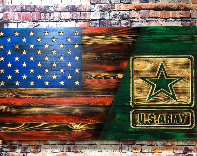 U.S Army/American Flag/Wood Flag/wall hanging/home decor/military/gifts for him/veteran gifts