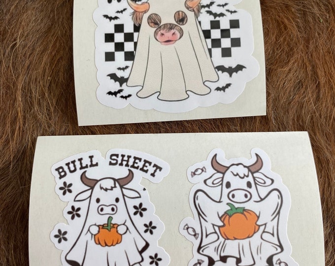 Cows/cow lovers/highland cow/bull sheet/deja moo/longhorn/sticker pack/gifts/cute stickers/vinyl stickers/stickers/