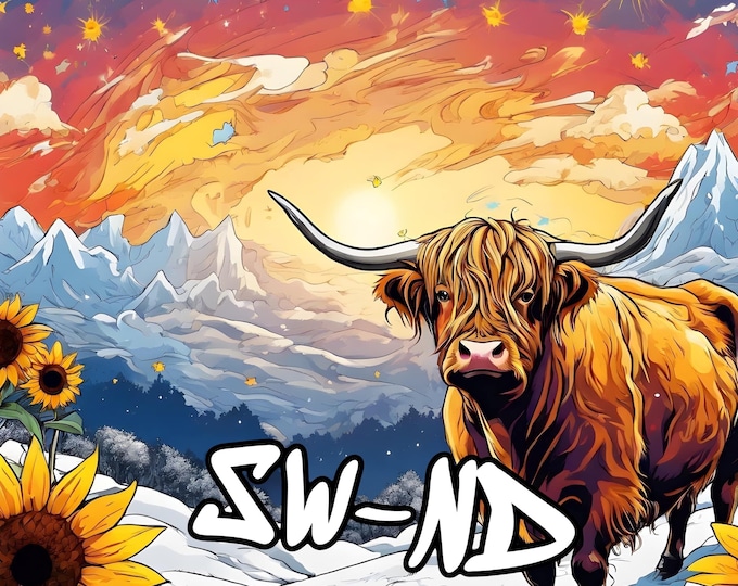 Highland cow 20 oz tumbler file/digital/download/colorful/files/sunflower/tumbler file