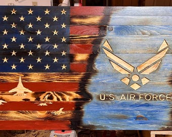 Air Force | American Flag | Wall Hanging | Wood Flag