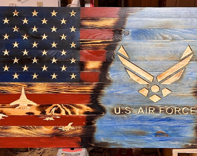 Air Force | American Flag | Wall Hanging | Wood Flag