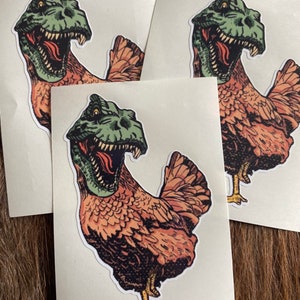 Custom vinyl stickers/chicken/dinosaur/funny/chicken fanatic/cute/custom/vinyl/gifts/