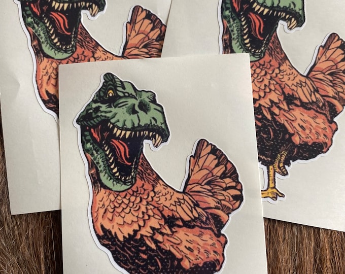 Custom vinyl stickers/chicken/dinosaur/funny/chicken fanatic/cute/custom/vinyl/gifts/