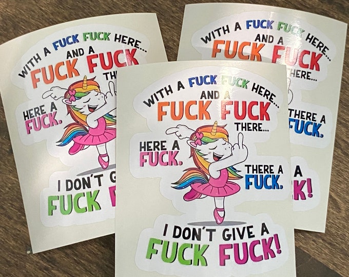 Custom vinyl stickers/unicorn/fuck this/fuck that/sticker/custom/vinyl/gifts
