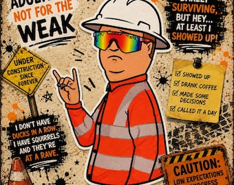 Trabajador con casco / calcomanía / pegatina divertida / rock on / pegatina / Bobby / pegatinas de trabajador de la construcción