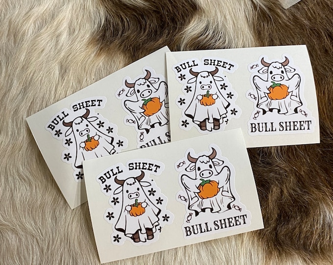 Cow stickers/Halloween sticker/bull sheet/cute cows/boo/sticker/custom decals/gifts/decal/funny/humor