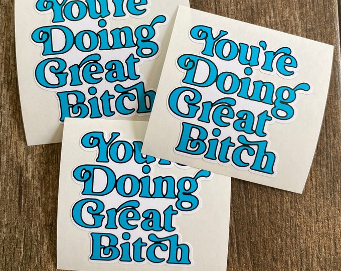 You’re doing great bitch/sticker/funny/humor/vinyl stickers/decals/custom/funny stickers/gifts