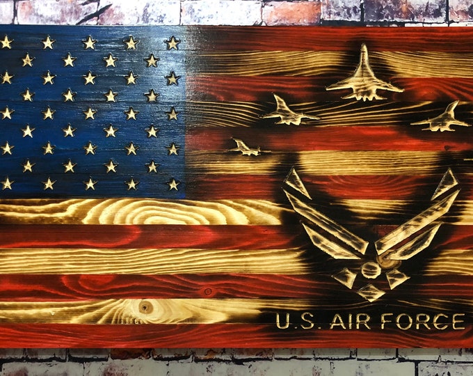 Air Force/American Flag/Wood Flag/wall hanging/home decor/military/gifts for him/veteran gifts