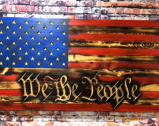 We the people/Wood Flag/American Flag/Wood Flag/Wall Art/wall hanging/gifts for him/wood sign/wood art/gift/home decor