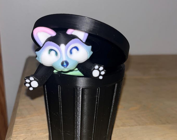 3D raccoon/3D print/trash panda/articulated/toys/fidget/kids/garbage can/trash/nature lover/flexible raccoon/custom toys/raccoon model