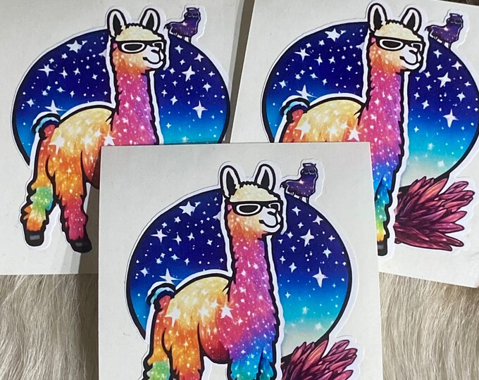 Space alpaca/alpaca/funny stickers/cute/custom sticker/decal/sticker/gifts/space/laptop sticker/colorful/llama