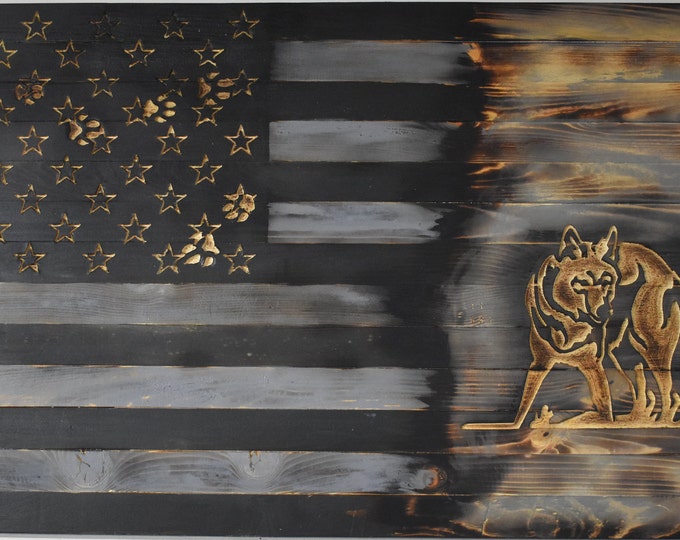 Coyote Flag/Wood Flag/ Flag/ American Flag/ Home Decor/Decor/ Rustic Decor/Wall Hanging