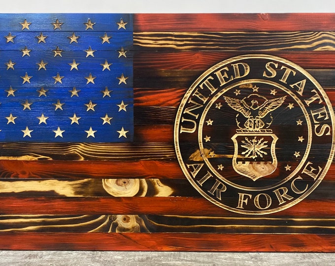 Air Force/American Flag/Wood Flag/wall hanging/home decor/military/gifts for him/veteran gifts