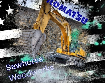 Excavator/20 oz tumbler/digital file/download/tumbler files/American flag/