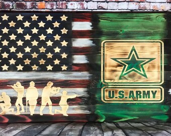U.S Army/American Flag/Wood Flag/wall hanging/home decor/military/gifts for him/veteran gifts/Wood Sign