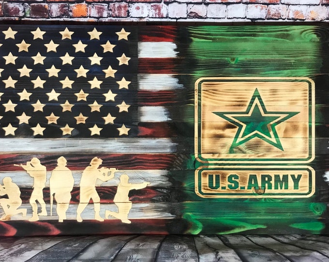 U.S Army/American Flag/Wood Flag/wall hanging/home decor/military/gifts for him/veteran gifts/Wood Sign