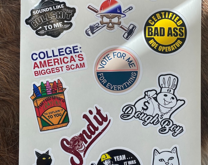 Hard hat/sticker pack/gifts/blue collar/send it/laptop stickers/vinyl stickers/stickers/