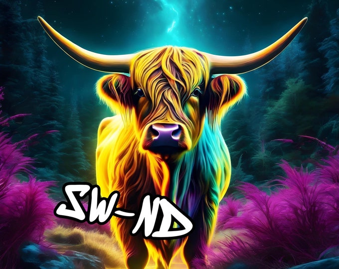 Highland cow 20 oz tumbler file/digital/download/cows/cow lover/neon/files/