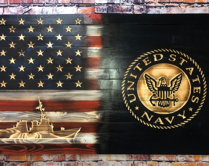 U.S Navy /American Flag/Wood Flag/wall hanging/home decor/military/gifts for him/veteran gifts/Wood Sign