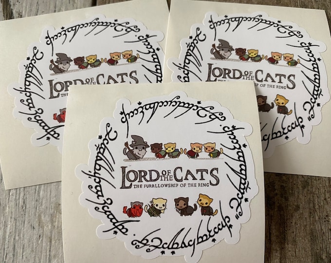 Lord of the cats/sticker/cute sticker/laptop sticker/decal/vinyl sticker/gifts/Lotr/funny/cats/cat sticker/
