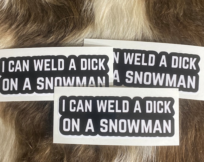 Stickers/I can weld a dick on a snowman/welder/gifts/hard hat sticker/vinyl sticker/decal/funny