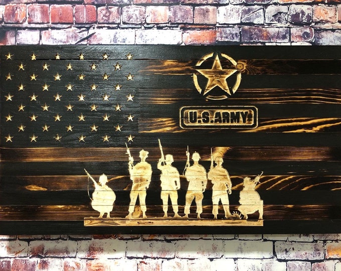 US Army/wood Flag/Wall Hanging/military/Gifts/gifts for him/home decor/rustic/wood sign/flag