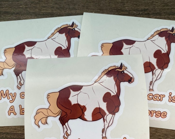 Stickers/my other car is a buff horse/funny/spirit/fat horse/vinyl sticker/vinyl decal/car stickers/gifts