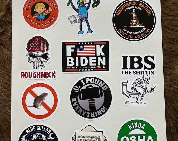 Hard hat/sticker pack/gifts/blue collar/send it/laptop stickers/vinyl stickers/stickers/osha/ibs/biden