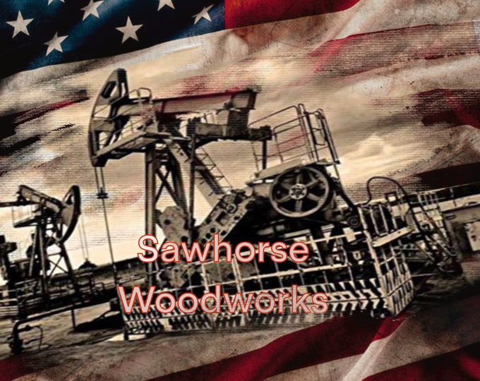 Oilfield digital file/Pumpjack/download/20 oz tumbler file/American flag/file only/