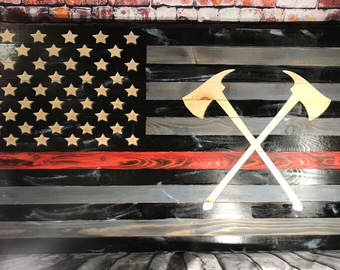 Firefighter Flag | Thin red line | Wall Hanging | Home Decor | gifts for him | Home Decor | First Responders