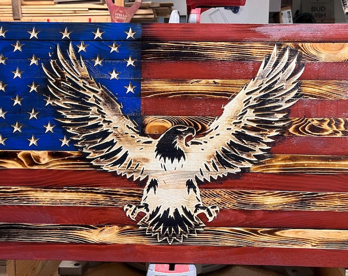 Wood Flag/Wall Hanging/Wood Sign/American Flag/eagle/hunting/man cave/Rustic sign/gifts/gift for him/america/home decor/patriotic/