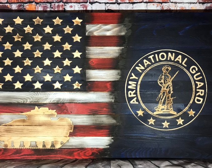 National Guard | Wood Flag | Wall Decor | Military Gifts | American Flag | Wood Decor | Wall Hanging | gifts for him|