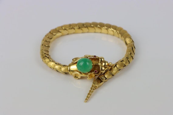 Vintage 18k Gold Reticulated Snake Bracelet - image 2