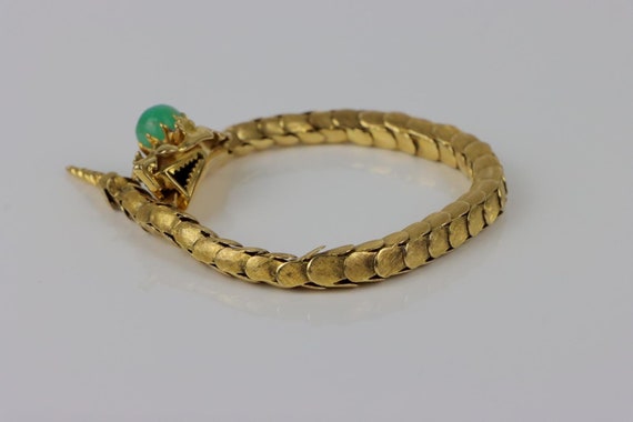 Vintage 18k Gold Reticulated Snake Bracelet - image 4