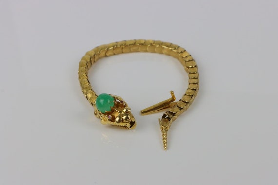 Vintage 18k Gold Reticulated Snake Bracelet - image 8