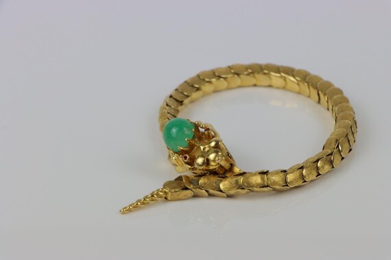 Vintage 18k Gold Reticulated Snake Bracelet - image 3