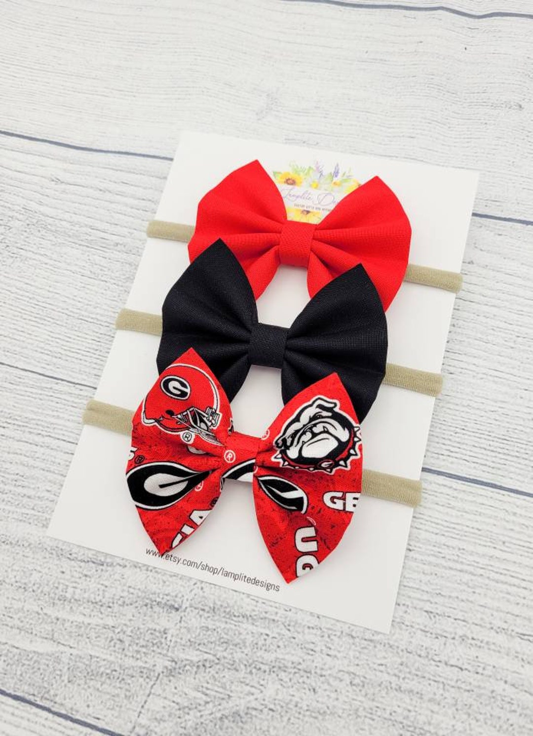 University of Fabric Hair Bows Set of 3 Baby Bows