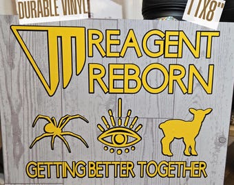 Reagent Reborn from The Outlast Trials game vinyl sign