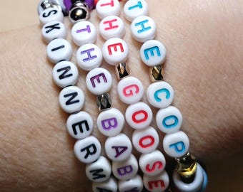 Outlast Trials bracelet/kandi pack. 4 bracelets The Cop, The Goose,  The Baby, Skinnerman. Gooseberry Kress Twins Coyle Franco Easterman